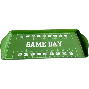 Green  Day Melamine Serving Tray with Handles - ,  Platter for Tailgates, Birthdays,  Parties - Durable for Charcuterie, Snacks,