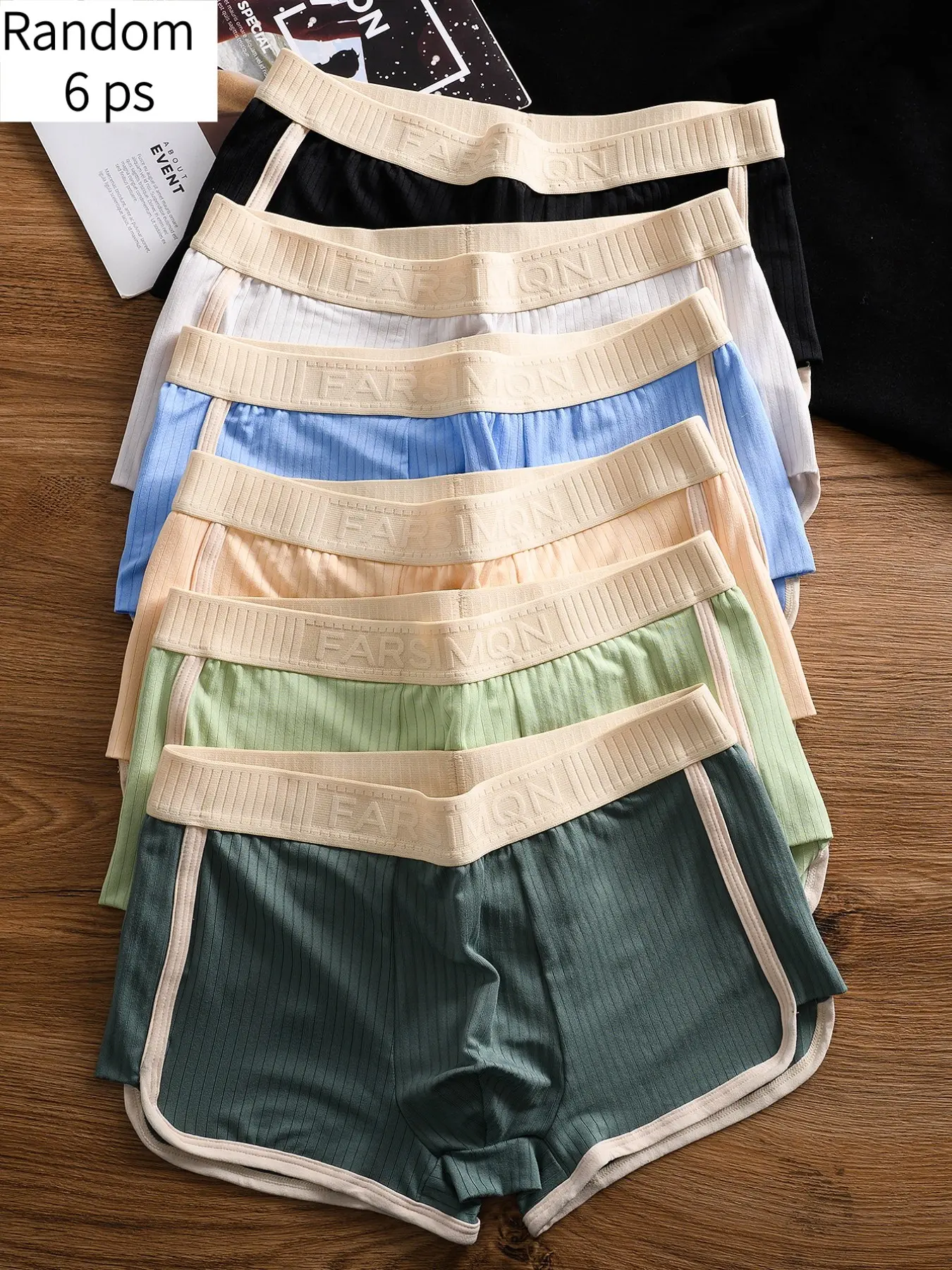 Random Color Men's Boxer Briefs, Breathable Comfy Underwear for Daily Wear, Casual Men's Underwear for All Seasons