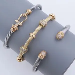 Bracelet Stack|     3-Piece Mixed Texture Cuff Set|     Gold & Silver Tones|     Lightweight & Hypoallergenic