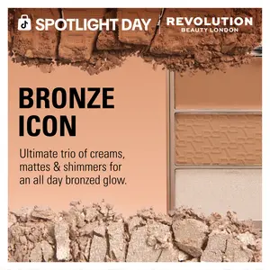 Revolution Beauty London Bronze Icon Bronzer & Highlighter Palette, 0.33 oz
