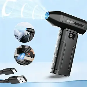 High-Speed Brushless Air Purifier 100000rpm Turbo Fan, 6000mah LED Light, Long-Lasting, 6 Speed Adjustable, Portable Handheld Blower, USB Rechargeable Fan