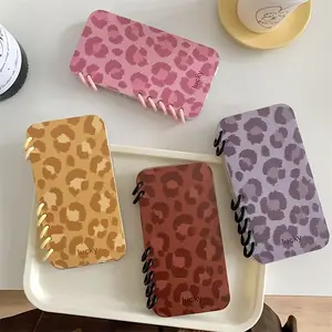 [KQ][Colorful Flip Phone Case for iPhone] Contrast Color Leopard Pattern Creative Flip Notebook Phone Case, Suitable for iPhone 16 17 promax/15/14plus/13/12/11 Protective Case