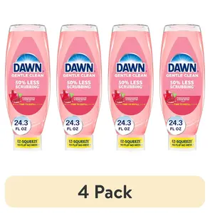 Dawn Gentle Clean Ez-Squeeze Dish Soap, Dishwashing Liquid, Pomegranate & Rose Water, 24.3Oz (PACK OF 4) Procter & Gamble