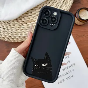 Compatible for iPhone11/12/13/14/15/16/17/promax/x/xs/xr/xsmax Case Sassy Black Cat Peek Soft TPU Shockproof Protective CASE, Cover, Accessories, Smartphone