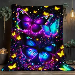 1pc Dreamy Blanket-Lightweight Home Furnishings Bedding Blanket 280gsm Suitable Sofas Beds Travel Camping Living Rooms Offices Sofas Chairs And Beds-Soft And Warm Fabric Digital Printed Blanket, Birthday Mother's Day Size 70x140cm/27. 56x55. 12 In