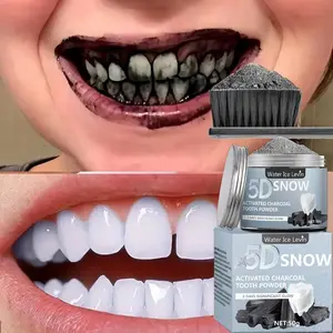 Water Ice Levin 5D Snow Bamboo Charcoal Teeth Whitening Powder Natural Whitening Deep Cleaning for Men Women Freshens Breath Daily Use Toothpaste 1 Piece Oral Cleanser