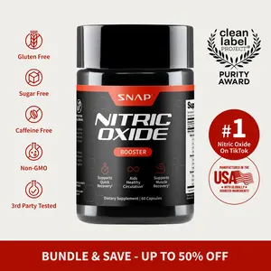 Snap Supplements - Nitric Oxide Booster - Support Healthy Blood Circulation -  Nitric Oxide Supplement for Men and Women - 3rd party tested - 60 count