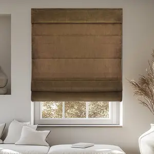 33"x64" Chicology Light Filtering Roman Shade Belgian Chocolate
