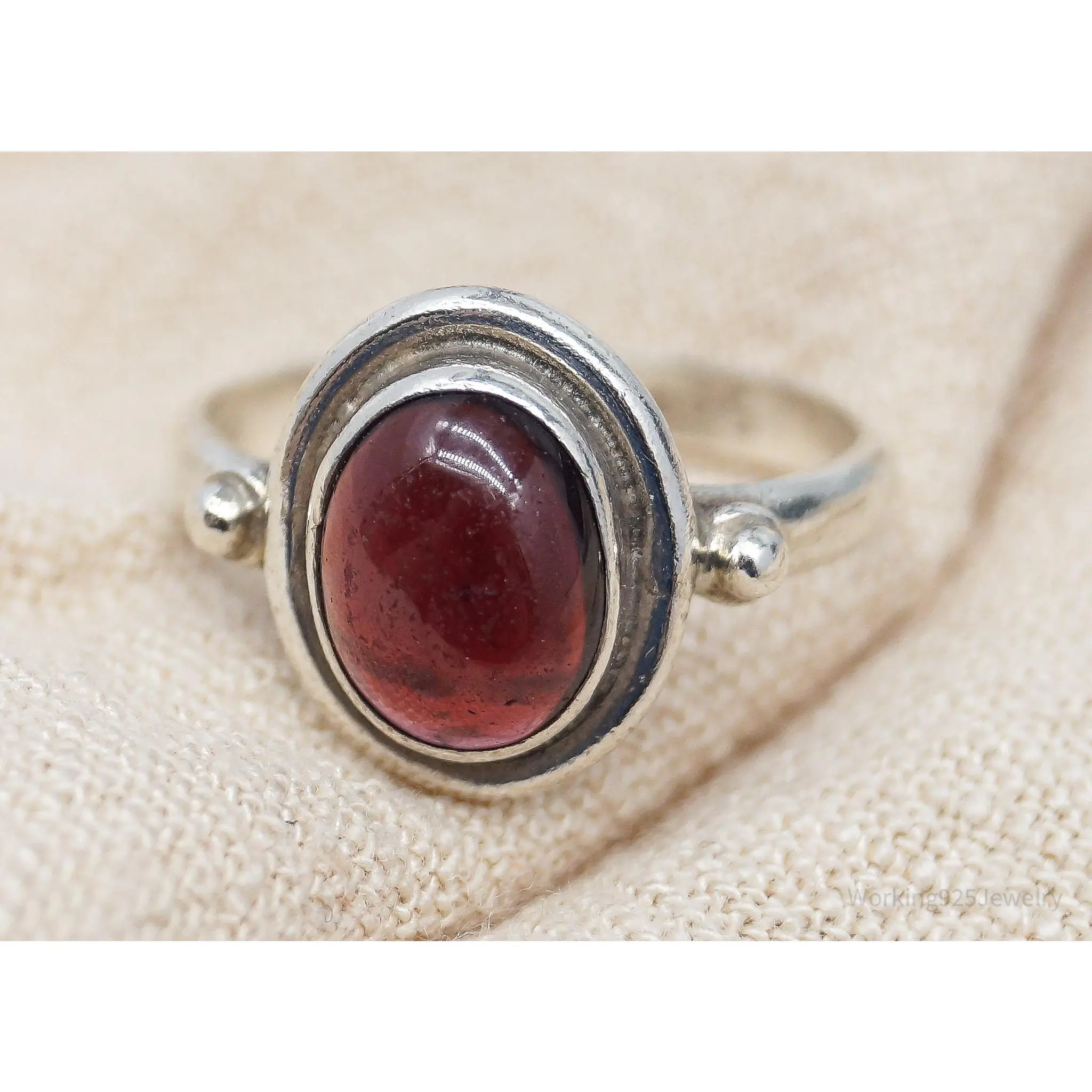Vintage Rhodolite Garnet Sterling Silver Ring - Size 6