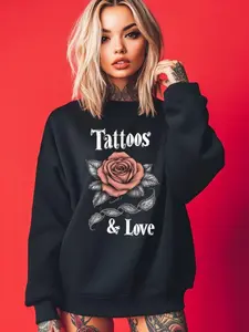Tattoos and Love Sweatshirt for Tattoo Enthusiasts – Cozy Graphic Hoodie for Men & Women Who Embrace Ink & Romance – Stylish and Comfortable Apparel for Lovers of Tattoos & Passion – Perfect Gift for Inked Couples & Body Art Fans