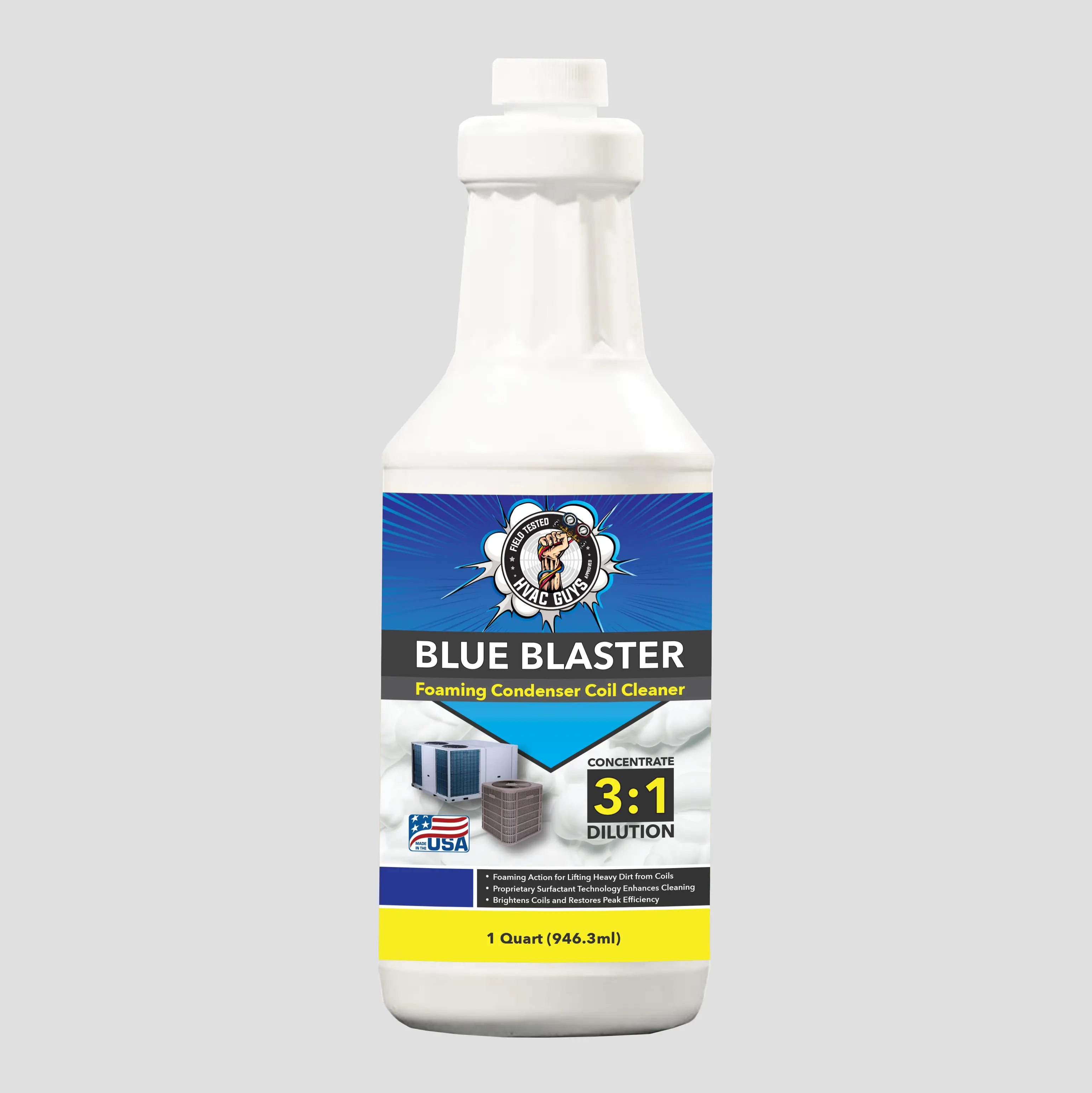 HVAC Guys Blue Blaster Condenser Coil Cleaning Solution, 1 Qt Size