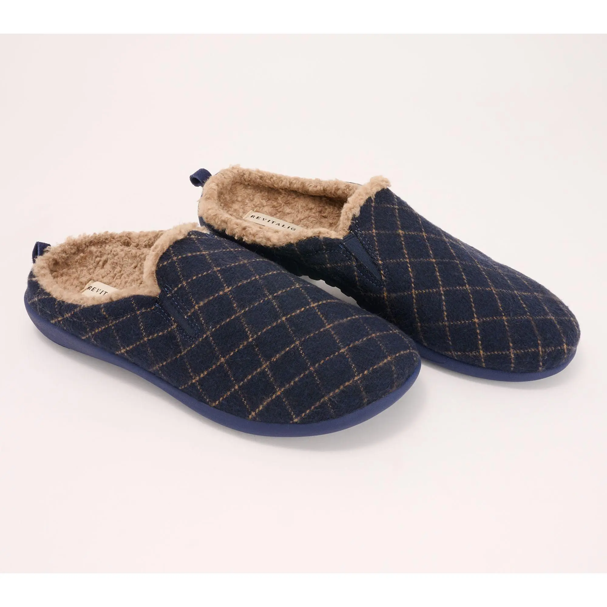Revitalign Orthotic Mens Cozy Slippers - Dundee Windowpane