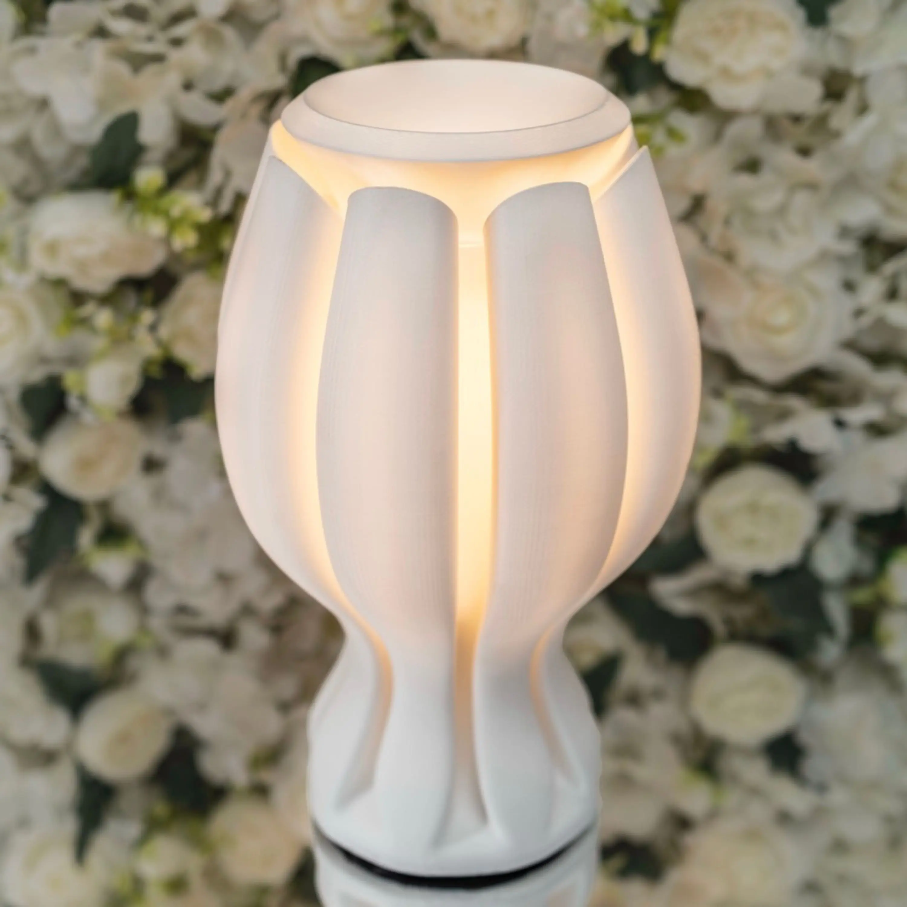 JONATHAN Y Flower Tropical Coastal Plant-Based PLA 3D Printed Dimmable LED Table Lamp , for bedroom, living room, foyer, hallways, dining room, dorms
