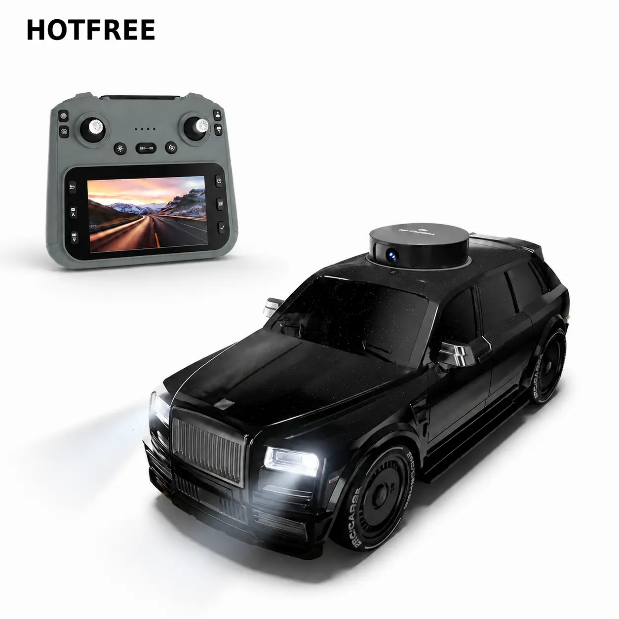 Hotfree 1/24 Remote Controlled Car, 4WD High-Speed FPV RC Drift Car with HD Rotating Adjustable Camera, Dual-Joystick Screen Controller, Indoor-Outdoor Racing Toy, Boy Gifts, Kid Stuff for Boys