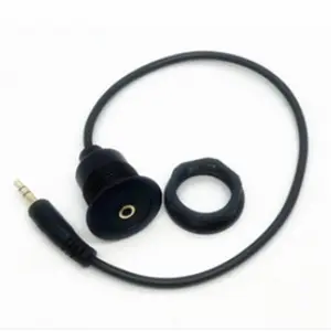 Round Panel Mount 3.5mm Male to 3.5mm Female Car Truck Dashboard Flush Mount 3.5mm 1/8in AUX Audio Jack Extension Cable