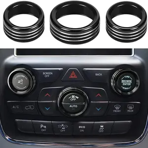 For Dodge Durango 2014-2020 Jeep Cherokee Grand Cherokee 2014-2021 (Black) Air Conditioner Air Conditioning Volume Adjustment Knob Button Cover