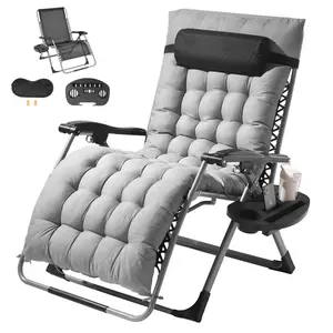 VEVOR Zero Gravity Chair, TikTokShopBlackFriday, 33 inch Zero Gravity Recliner Lounge Chair for Indoor and Outdoor, Adjustable Anti Gravity Chair with Cushion, Headrest, Footrest, and Cupholder, 500 lbs, Gray