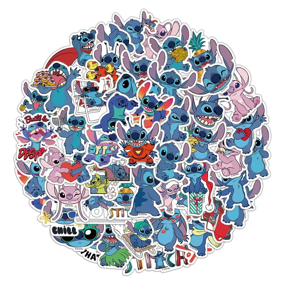 50 pcs Cute Disney Stitch Stickers Stylish Anime-Style Vinyl Stickers for Water Bottles, Laptops, Phone Cases, School Supplies, and Cute Room Decor