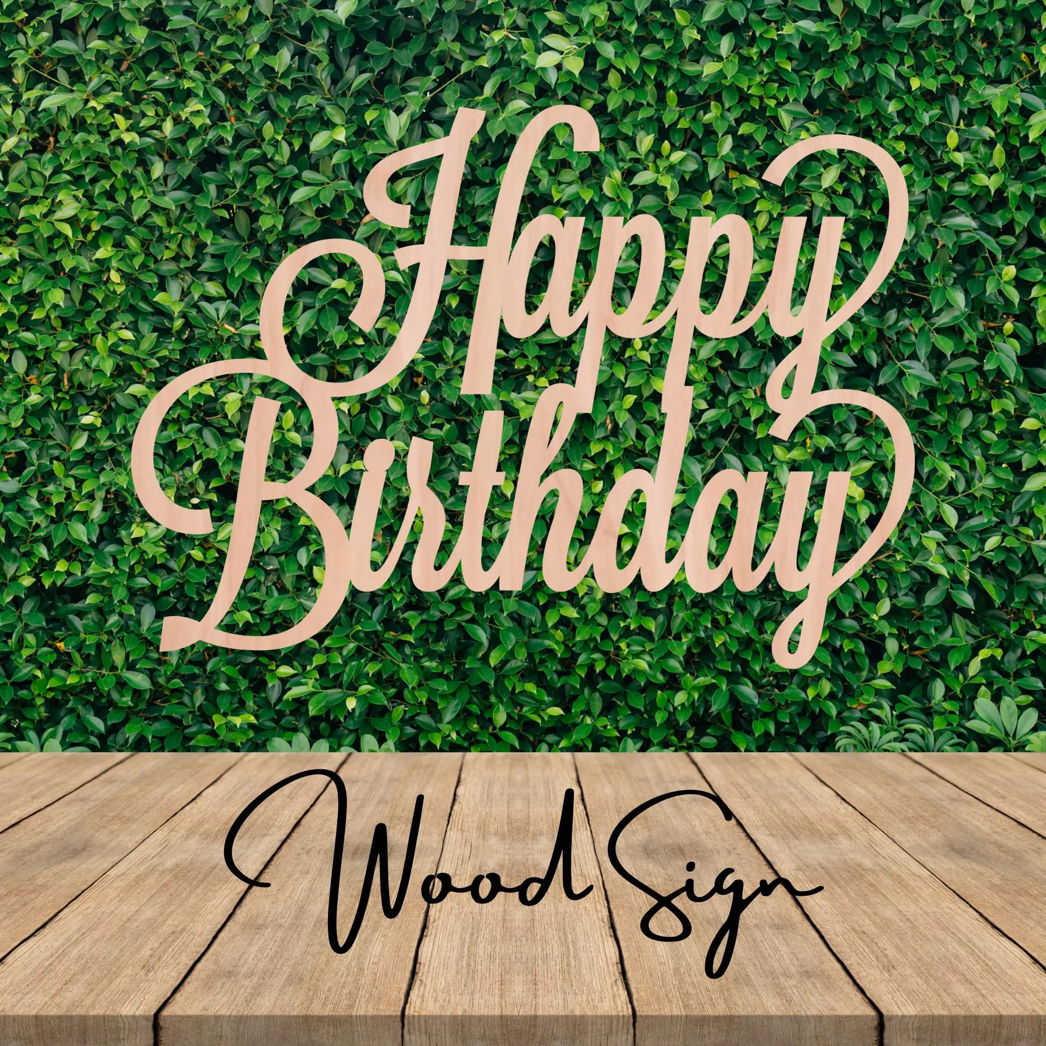 Happy Birthday Wood Sign Stacked