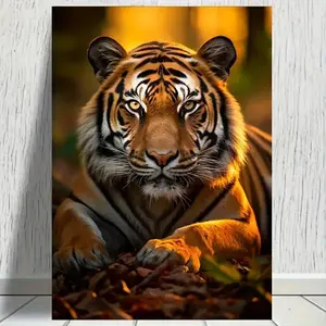 Wood Frame wall decoration canvas Golden tiger print (flat)gift  living room,bedroom,Easter,Mother's Day,Juneteenth Ornaments  Print for Living Room Abstract Canvas Wall Art -Home Office Decor Poster Decoration Ornaments Artistic Photo