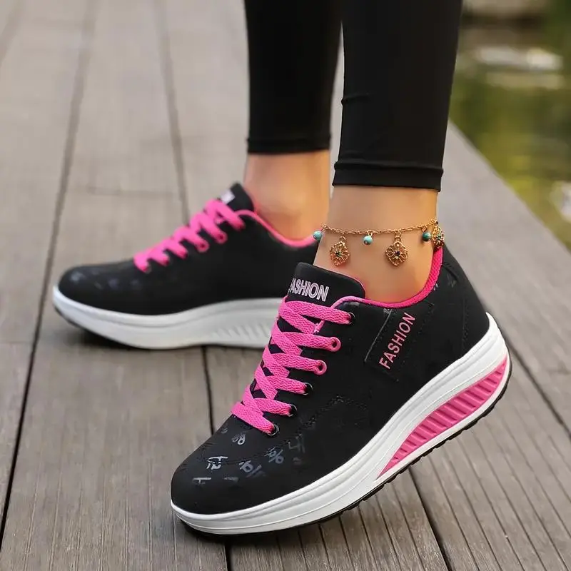 Women's Trendy PU Skateboard Shoes, Artistic Streetwear Lace-up Trainers with a Comfortable Anti-Slip Sole for Outdoor Wear, Artistic Streetwear Shoes, Trendy Shoes