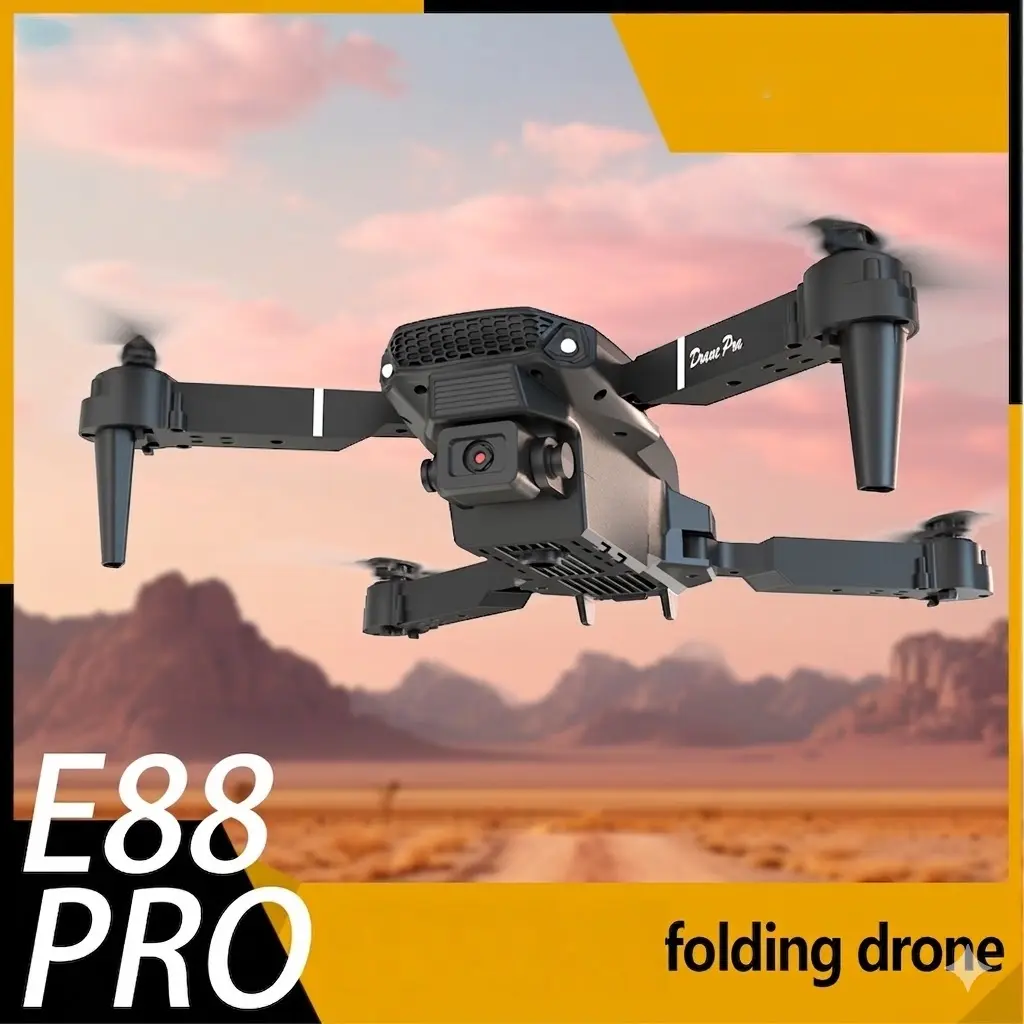 E88 PRO Foldable RC Quadcopter Drone - Altitude Hold, 1-Key Takeoff Landing, for Novice Adults Beginners