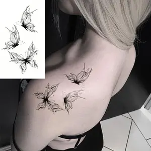 1pc Fashion And Flowing Waterproof Temporary Butterfly Tattoo Sticker For Women, Suitable For Hand, Arm, Shoulder, Chest, Waist, And Leg Body Art Fake Tattoos. Perfect For Weddings, Best Friends Gifts, Parties, And Music Festivals.