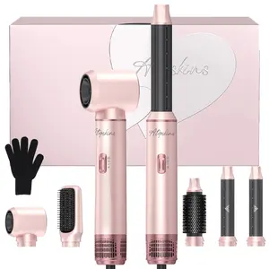Hair Dryer Brush 5 in 1, Blow Dryer Brush Set Upgrade Hot Air Brush As A Gift for Straight/Curl/Drying/Smoothing Air Styler Curling Wrap Air Curler, Curling Iron Hair Styling Tools, Christmas, New Year Gift