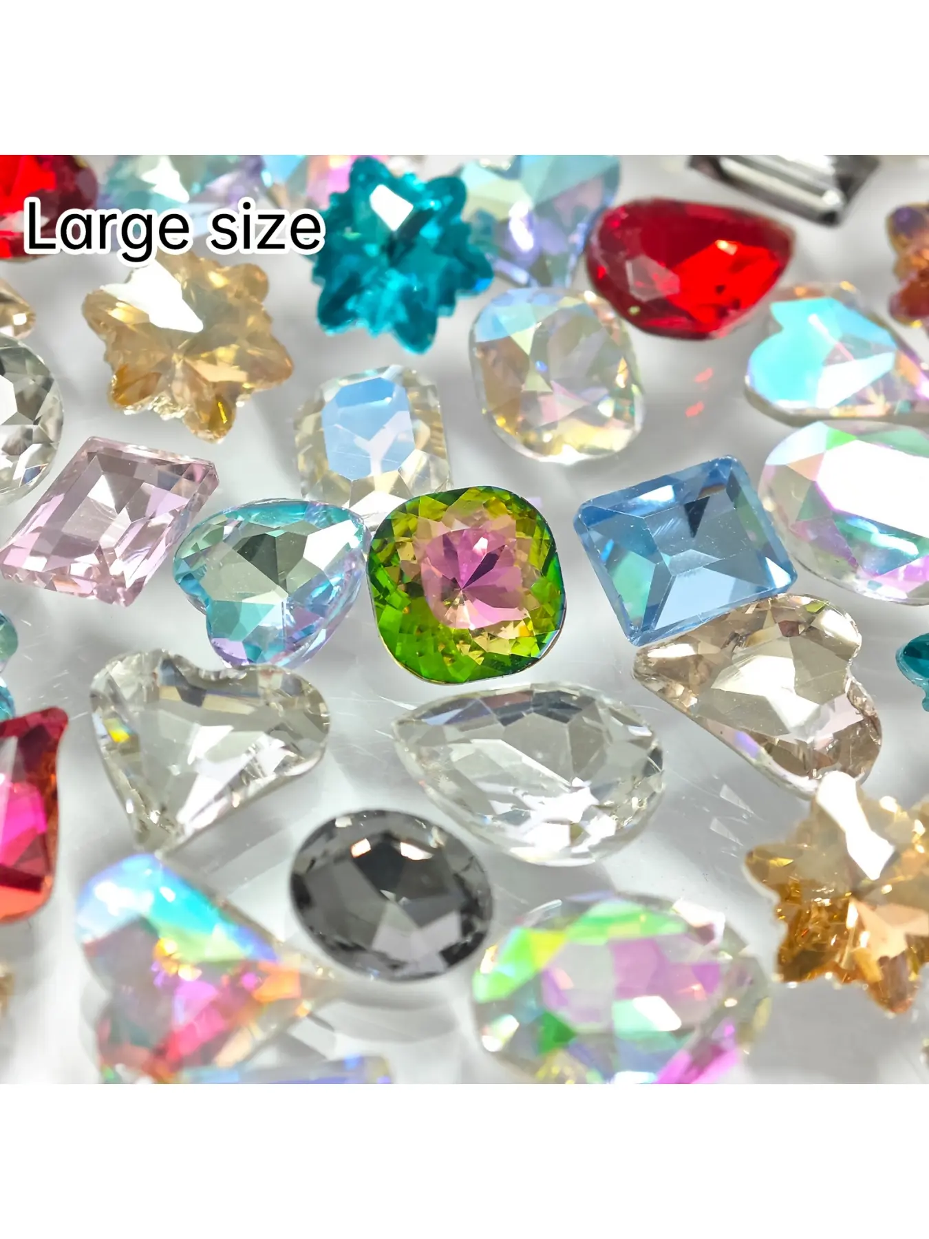 50pcs Large size mixed style K9 diamonds, pointed gemstones, shiny crystals of various colors, suitable for DIY nail art, jewelry making, nail accessories, item surface decoration, Nail decoration supplies, Best for Christmas, Perfect for Thanksgiving