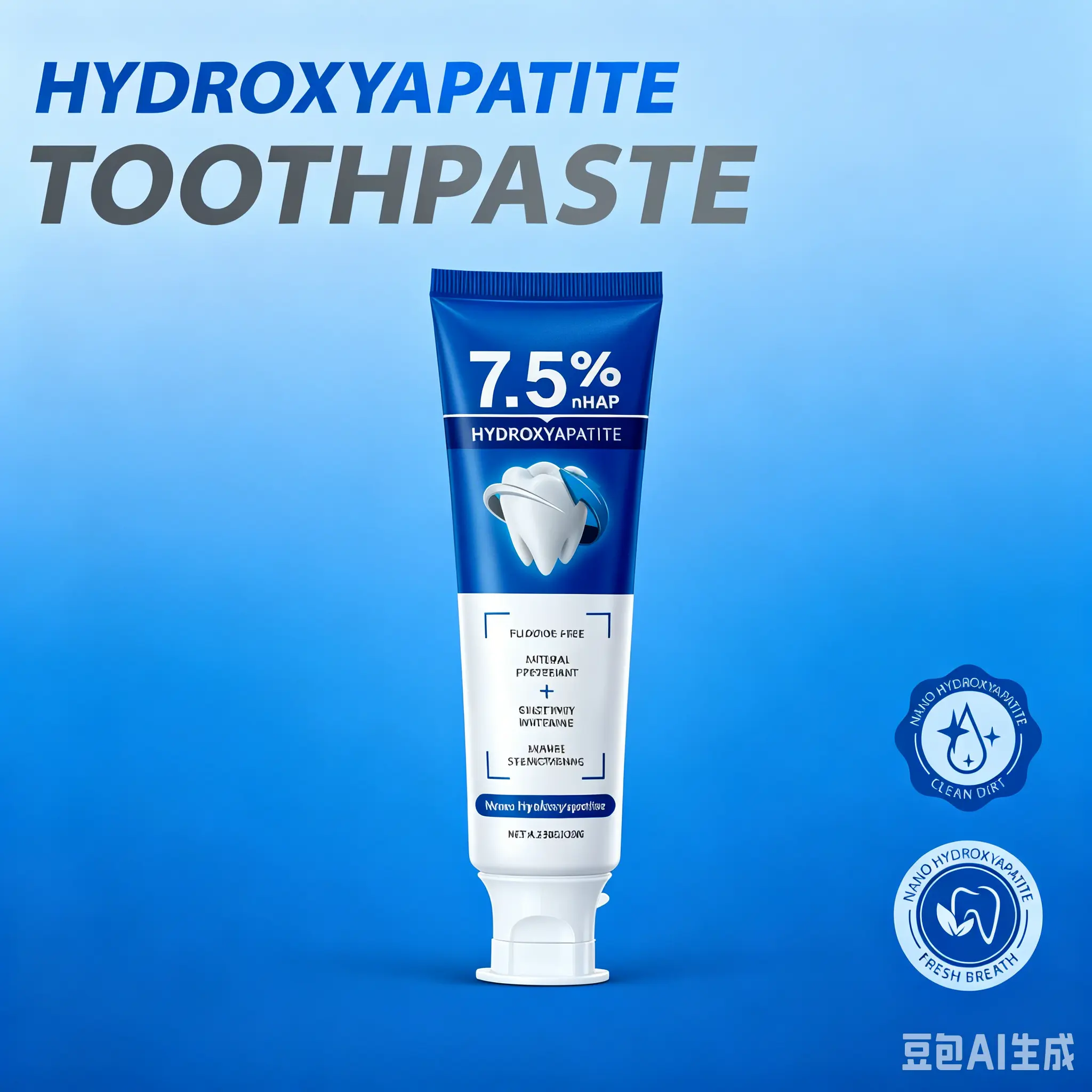 7.5% Nano Hydroxyapatite Remineralizing Toothpaste - 4.23oz (120g) Fluoride-Free Gentle Natural Dental Toothpaste for Enamel Repair, Deep Clean, Bright Smile, Sensitive Teeth, Oral Freshening, Single Item