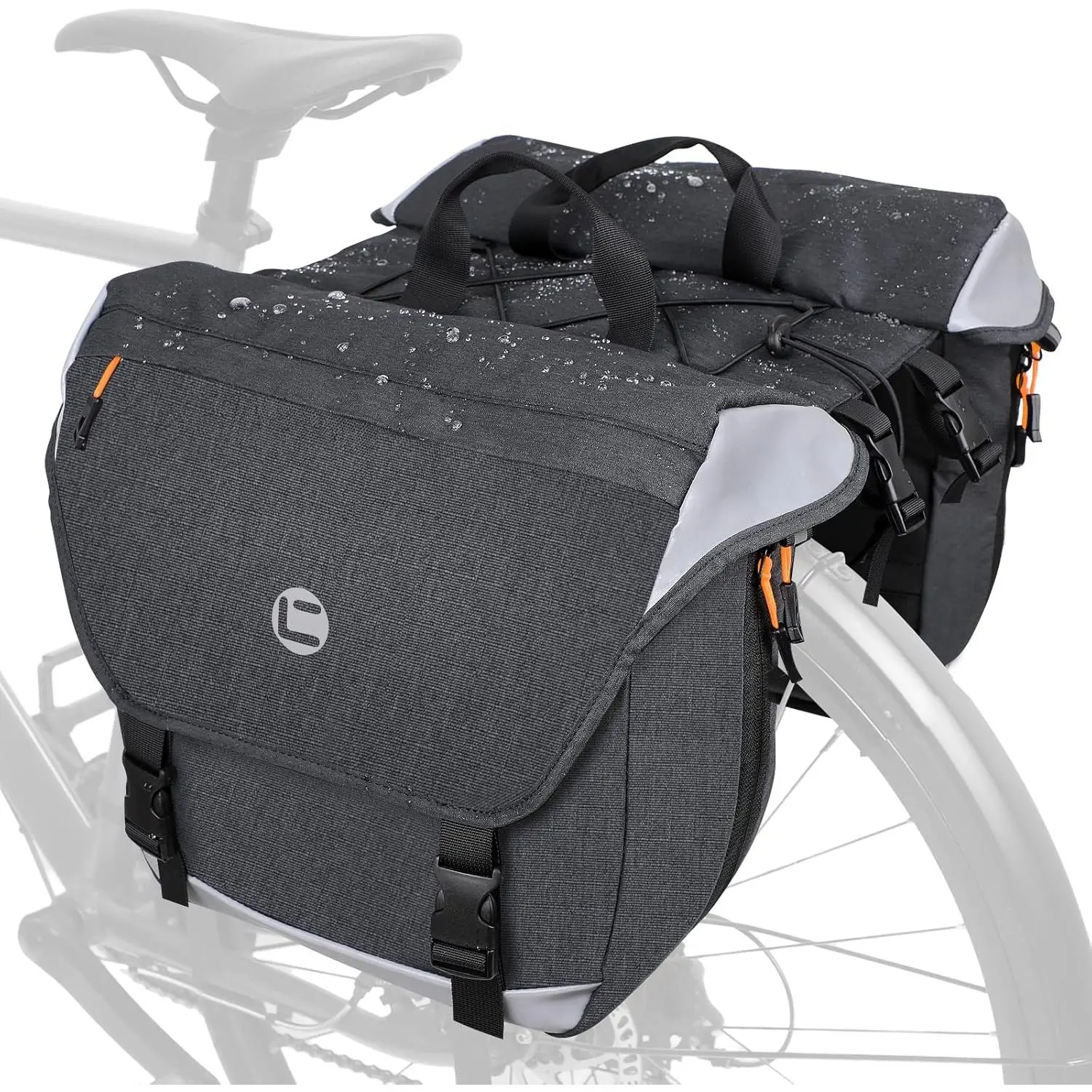 Panniers, 35L  Panniers  Saddle Bags for Rear Rack, Expandable Double Bicycle Trunk Bag with Reflective Strips,E- Accessories for Commute and Mountain Cycling Travel HahZen SPORT