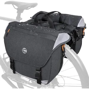 Panniers, 35L  Panniers  Saddle Bags for Rear Rack, Expandable Double Bicycle Trunk Bag with Reflective Strips,E- Accessories for Commute and Mountain Cycling Travel