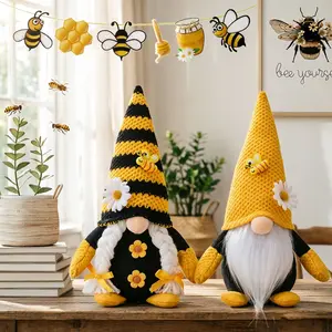 Spring Fairy Plush Decorations, Bee Fairy Plush Dolls, Home Decoration Set, 2 Sets, 10 Inch Bees, Desktop Ornament, Bee Festival Gift, Figurines, Desktop Decoration, Home Decor Accessory, Decorative Piece, Decorative Home Ornament