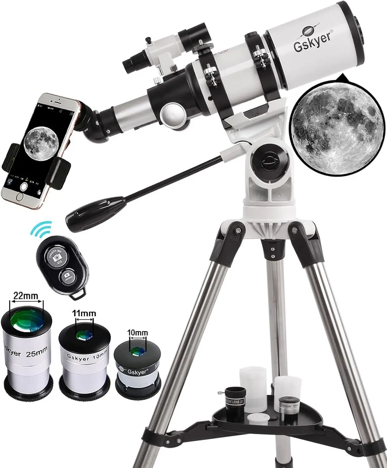 Gskyer Telescope - Telescopes for Adults 80mm AZ Space Astronomical Refractor Telescope Kids Adults Astronomy German Technology Scopes SummerGift