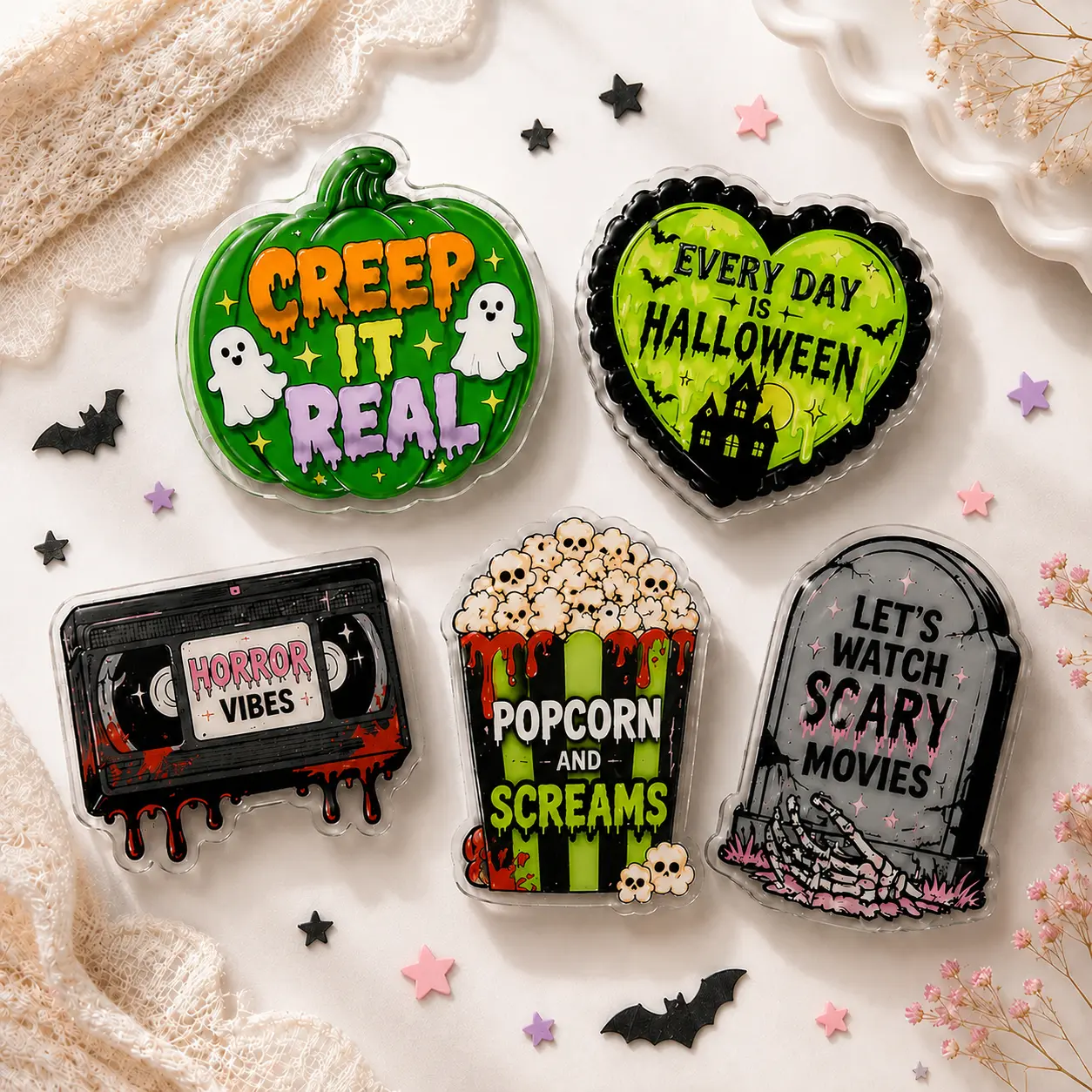 Spooky Halloween Phone Grip, Creep It Real Pop Socket, Aesthetic Horror Vibes Phone Stand