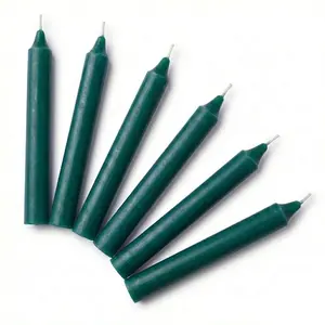 Green Household Candles Set of 6 — Prosperity &amp; Abundance Ritual