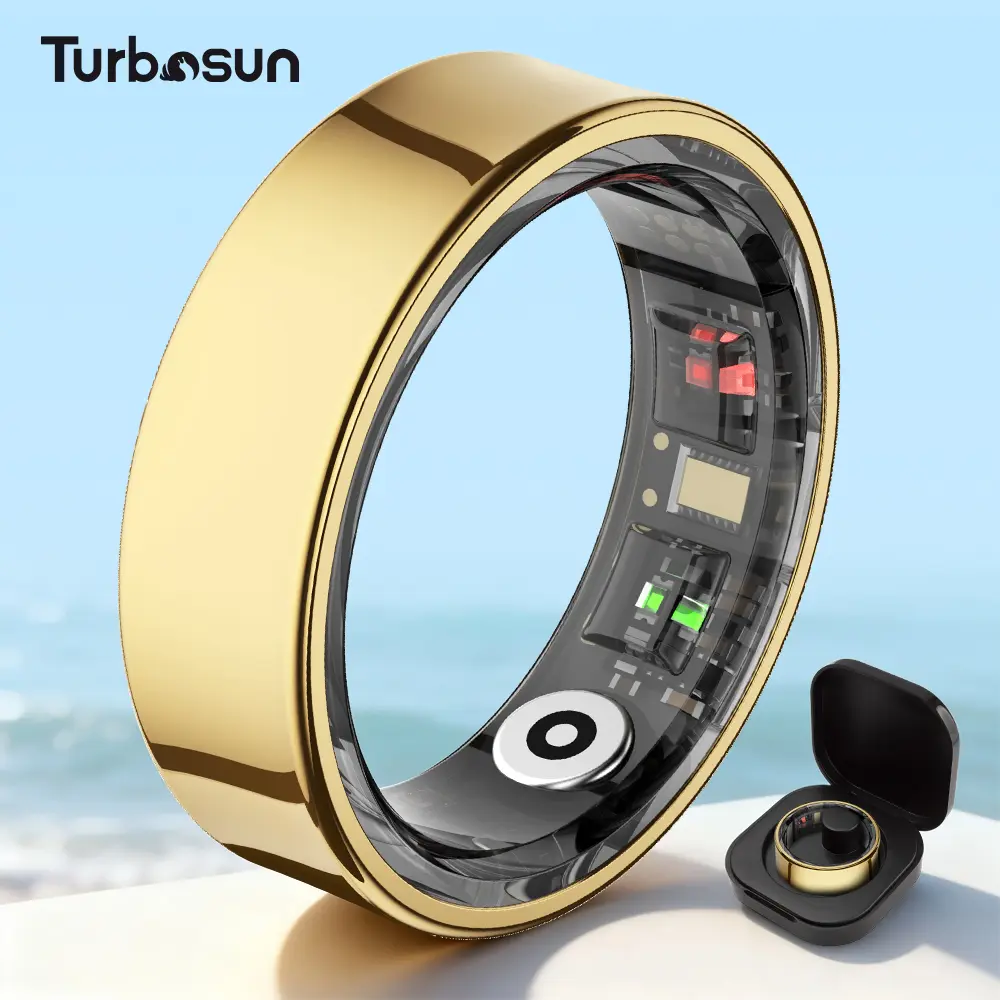 Turbosun Smart Ring, Smart Ring with Temperature Monitoring, 5ATM Waterproof Fitness Tracker for Heart Rate, Sleep, Stress & Menstrual Cycle, No Monthly Fees, Comes with Wireless Charger COLMI R09 Hitienx Smart Ring 3