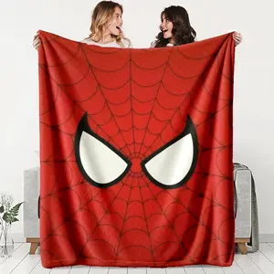 Cool Spider Web Eye Mask Blanket, Polyester Fabric for All Seasons, Perfect Gift for Superhero Fans, Soft Skin-Friendly Material