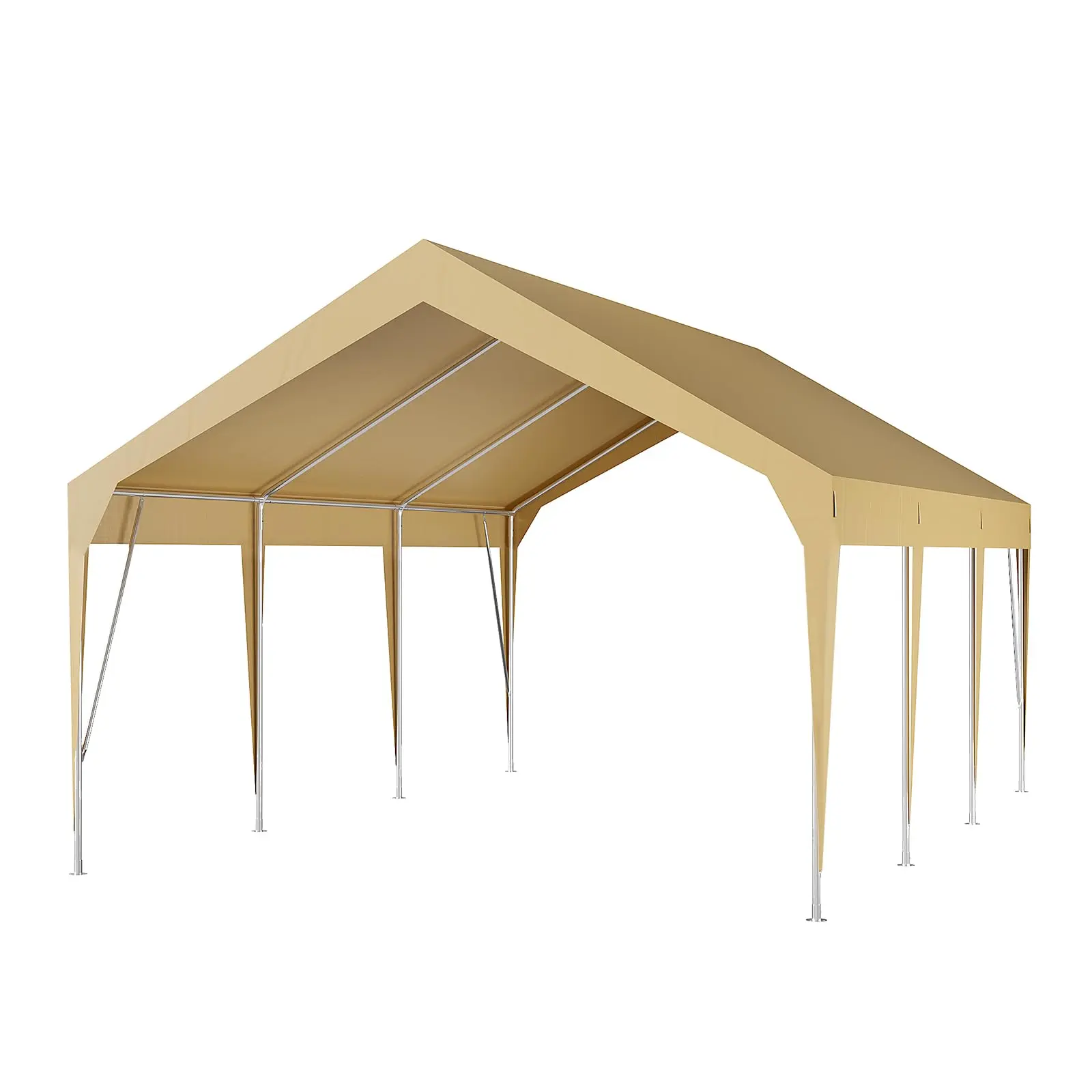 GARVEE Heavy Duty 10'x20' Carport Canopy - Portable Garage with Waterproof & UV Protection - Durable Outdoor Storage Shed for Cars, Khaki