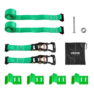 【fathersdaygift】VEVOR Wheel Chock Tie-Down Kit, Chock-Style Trailer Tie Down Strap, Car Tie Down Kit with Buckle, Break Strength 4380 lbs & Working Load 1460 lbs Motorcycle Tie-Down System for ATVs, UTVs & Trailers
