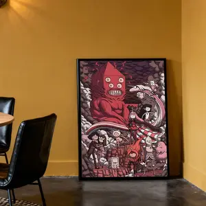 Retro Style Canvas Print Wall Art, Adventure Time Inspired Design, Perfect for Living Room & Bedroom Decor, Unique Gift Idea