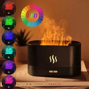 Essential Oil Aroma Diffuser Air Humidifier Ultrasonic Cool Mist Maker Fogger Led Essential Oil Flame Lamp Diffuser