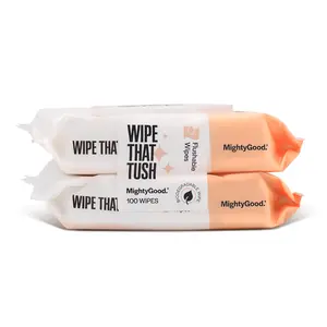 Wipe That Tush Flushable Wipes - 2 Packs of 50, 100 Total Adult Wet Wipes - Extra Large & Soft - Hypoallergenic & Fragrance-Free With Aloe & Vitamin E - Septic-Safe - Bathroom Essentials