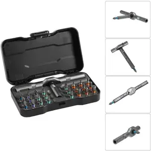 Professional 24-in-1 Magnetic Screwdriver Set, Ratcheting Hand Driver Tool Kit with 16 Bits for Cell Phone, Laptop, Glasses, Household Appliances Repair and Maintenance