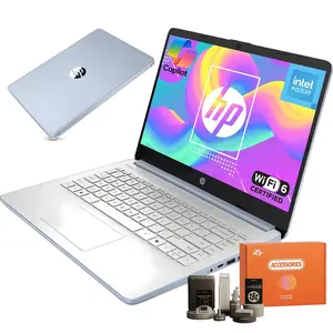 HP 2025 14 Inch Small Laptop for Student Business, Intel N150 CPU, 14" Anti-Glare, up to 16GB RAM, 256GB Storage, Wi-Fi 6, Copilot AI & 1 Year Office 365, Windows 11 Pro,Bundle Accesssories Kit