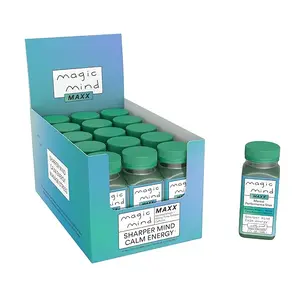 Magic Mind MAXX Energy and Focus Drink Shots 15 pack - Stress Relieving, No Jitters, Ashwagandha, Vitamin B12, Vitamin C, Matcha Green Tea, Functional Mushrooms 165mg Caffiene - 2 FL Oz