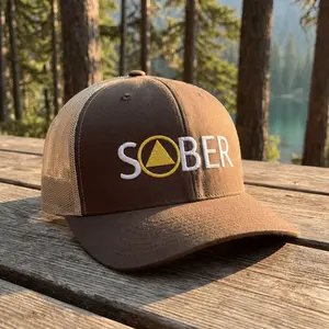 SOBER Trucker Hat with Sobriety Symbol - Mesh Snapback Cap