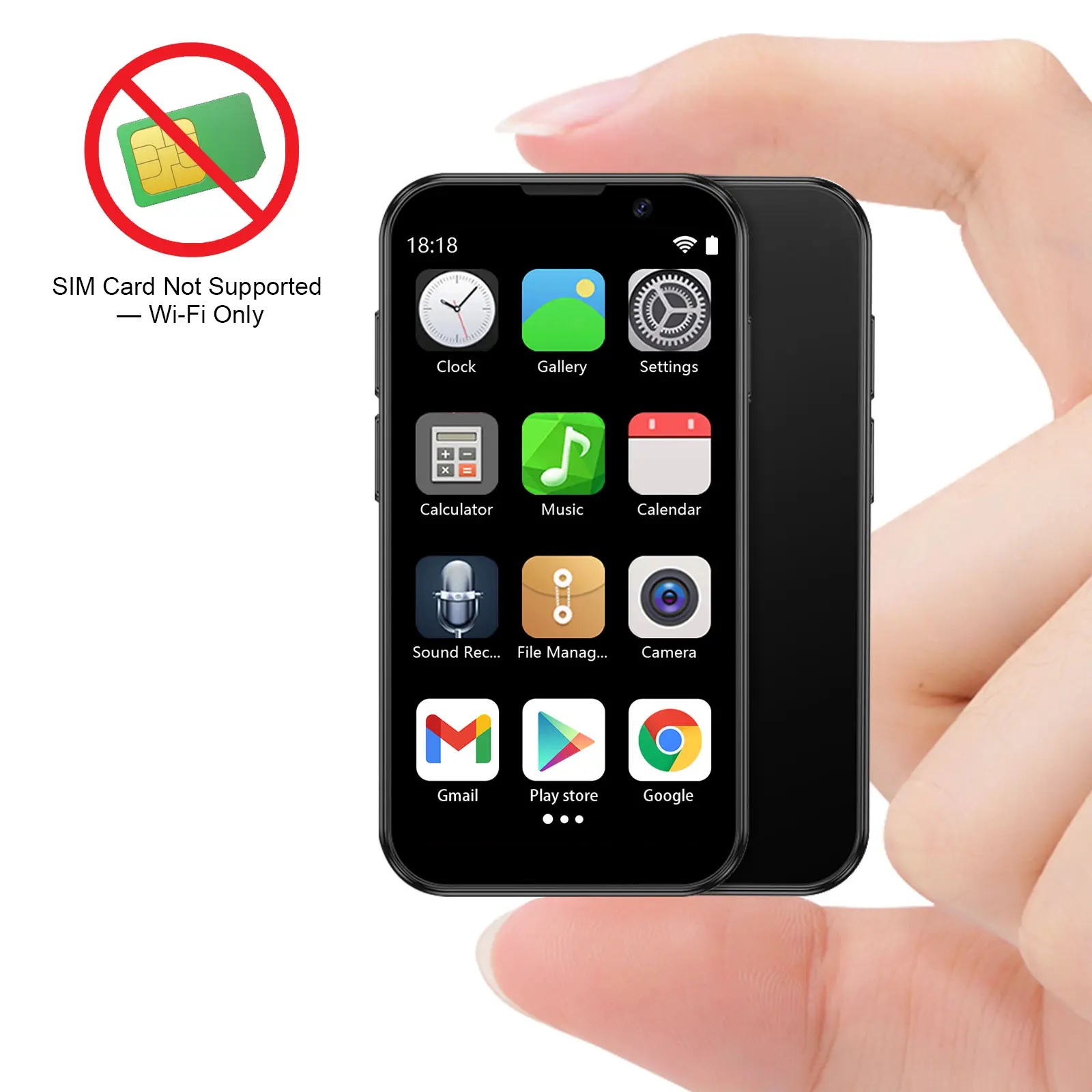 BLKE Wireless Portable WiFi Android OS Mini Phone - 3.0" HD Screen, 3MP+5MP Dual Cameras, GPS, Lightweight Electronic Learning Tool, 5V/1A Adapter Included, No SIM Support (Phones & Electronics, Education Devices)