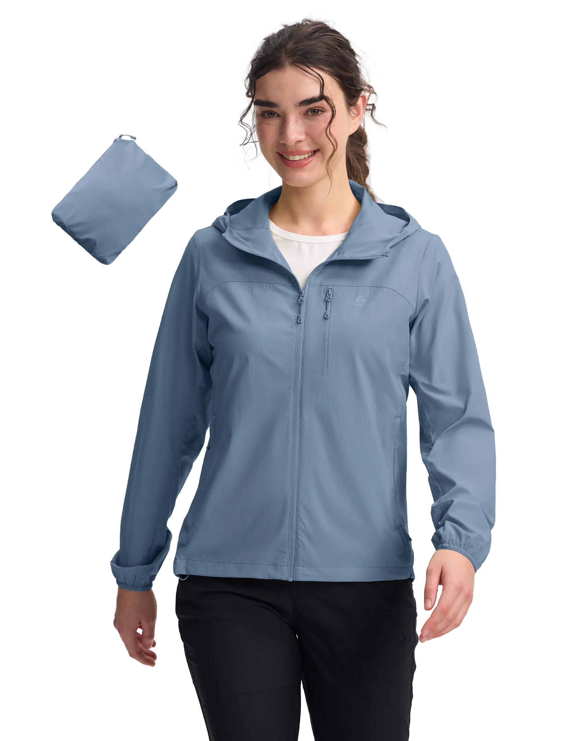 Pioneer Camp Women's UPF 100 Athletic Outerwear - Windproof Hiking, UV Cooling, Casual Outdoor Hoodie, Packable Lightweight with Pockets for Hiking, Daily Outdoor Wear, Casual Outdoor Jacket