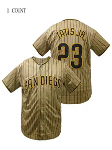 Men's Loose-Fit Baseball Jersey, Striped Design, Breathable Fabric, Casual Style, All-Season Wear, Perfect for Outdoor Sports & Games, Baseball Tops